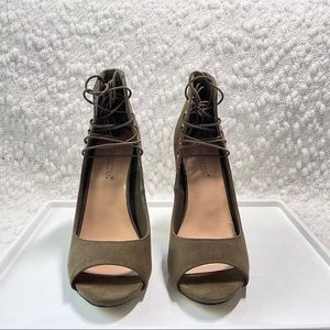 Green Peep-Toe Strappy Heels ShoeDazzle